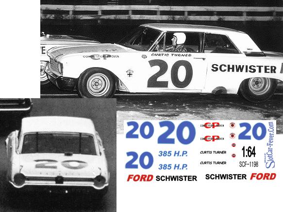 SCF1198 #20 Curtis Turner 1962 Schwister Ford