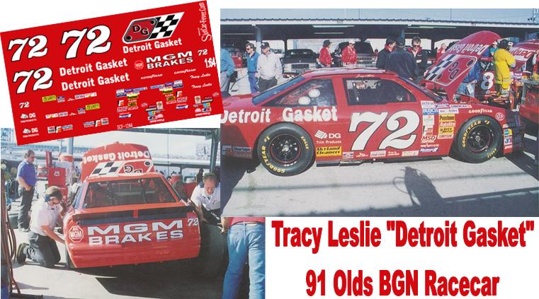 SCF1244-C #72 Tracy Leslie Detroit Gasket 91 BGN Olds