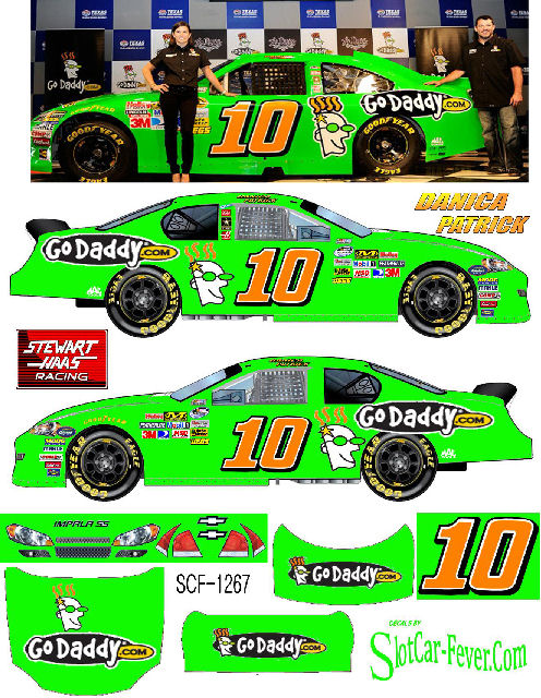 SCF1267-C #10 Danica Patrick Go Daddy 2012 Sprint Cup Chevy