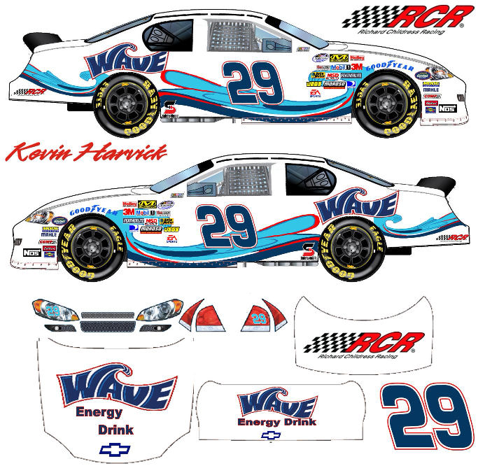 SCF1323 #29 Kevin Harvick Wave Energy Drink Chevy Fantasy Car