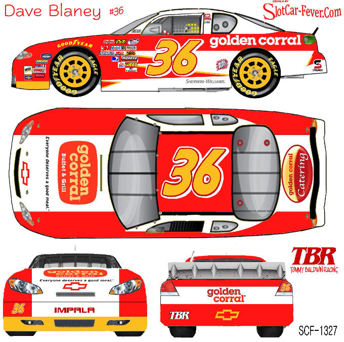 SCF1327-C #36 Dave Blaney Golden Corral 2012 Chevy