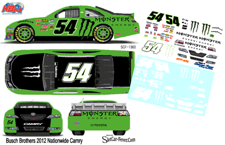 SCF1363-C #54 Kyle & Kurt Busch Monster Nationwide Camry Fantasy car