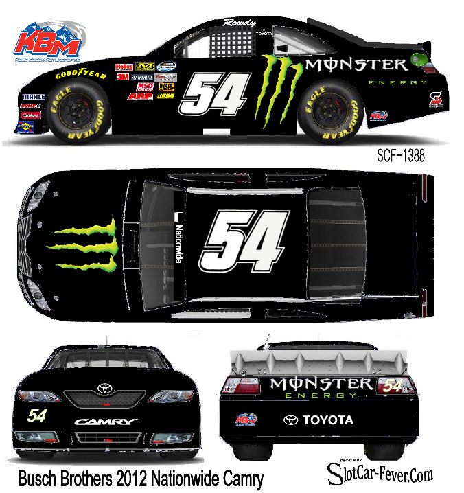 SCF1388-C #54 Kyle and Kurt Busch 2012 Monster Energy Nationwide Camry