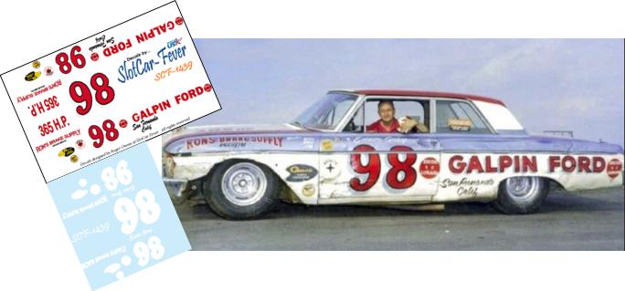 SCF1439-C #98 Eddie Gray 1962 Ford Galazie