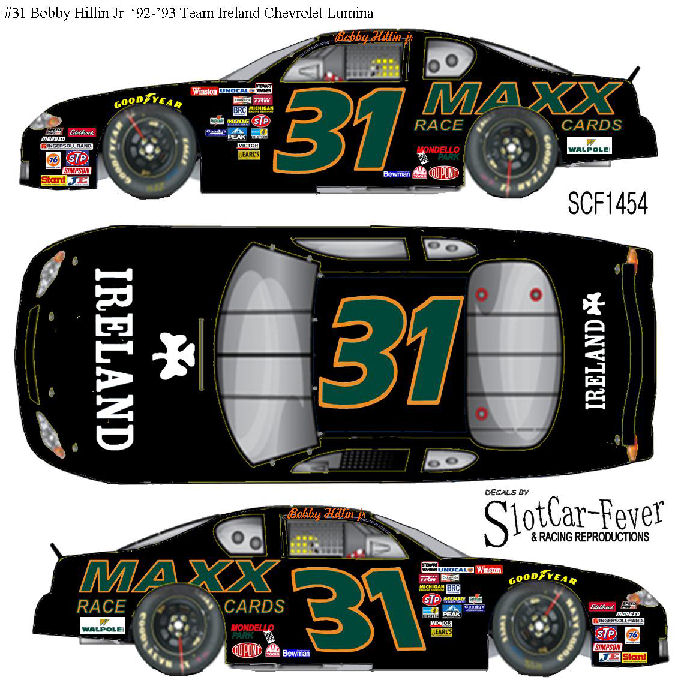 SCF1454-C #31 Bobby Hillin Jr  '92-'93 Team Ireland Chevrolet Lumina