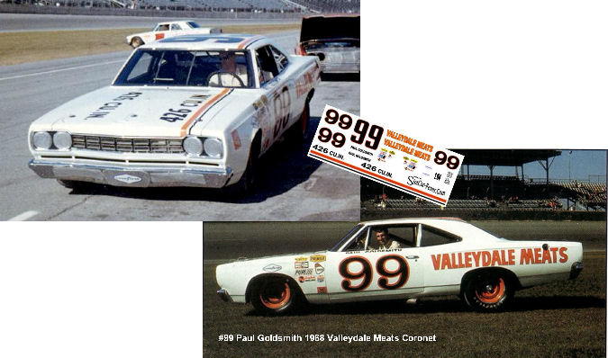 SCF1510 #99 Paul Goldsmith 1968 Valleydale Meats Dodge Coronet