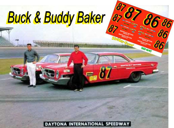 SCF1647-C #86 & 87 Buck and Buddy Baker 1962 Chrysler's BUILDS BOTH CARS