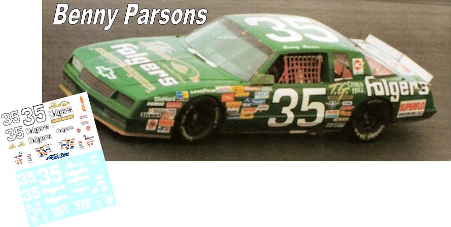 SCF1680-C #35 Benny Parsons T.G. Sheppard Folgers (Green) '87 Chevy