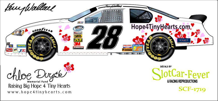 SCF1719 #28 Kenny Wallace Hope 4 Tiny Hearts 2010 Chevy