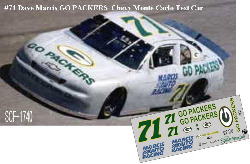 SCF1740 #71 Dave Marcis GO PACKERS Chevy Monte Carlo Test Car