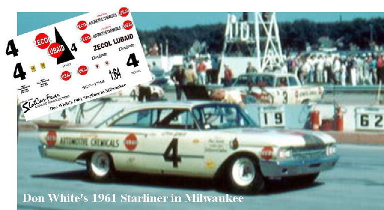 SCF1744 #4 Don White 61 Ford Starliner at Milwaukee