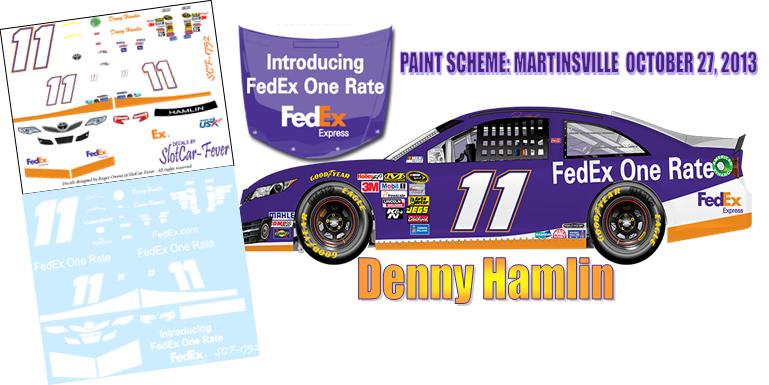 SCF1752-C #11 Denny Hamlin FedEx One Rate Toyota Camry to run Oct 27, 2013