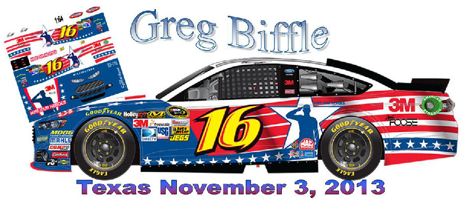 SCF1756 #16 Greg Biffle Hire Our Heroes 2013 Ford