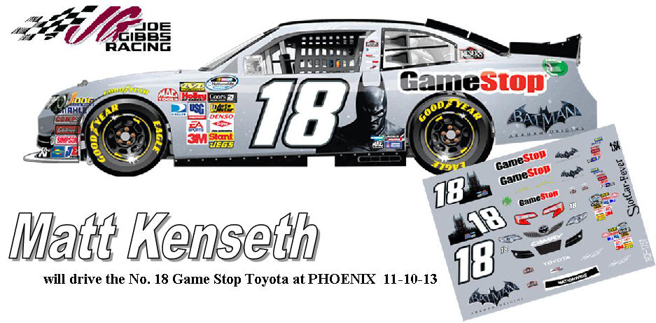 SCF1757-C #18 Matt Kenseth Nationwide Batman Ford to run at Phoenix on 11-10-13