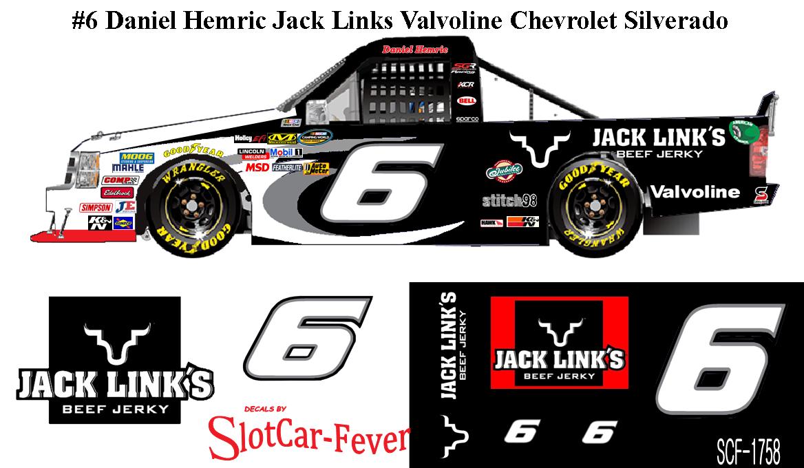 SCF1758 #6 Daniel Hemric Jack Links Valvoline 2013 Chevrolet Silverado