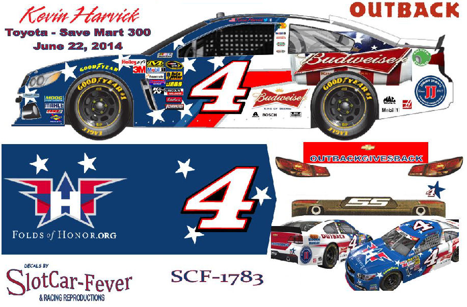 SCF1783 #4 Kevin Harvick Budweiser/Outback 2014 Chevy ran TOYOTA - SAVE MART 350 Jun. 22, 2014