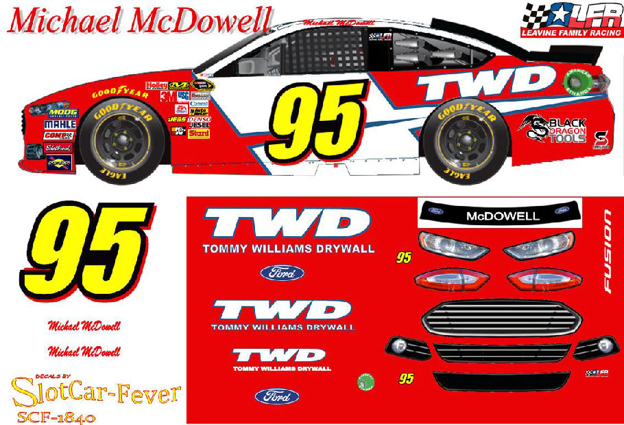 SCF1840 #95 Michael McDowell Leavine Family Racing 2014 Ford Fusion