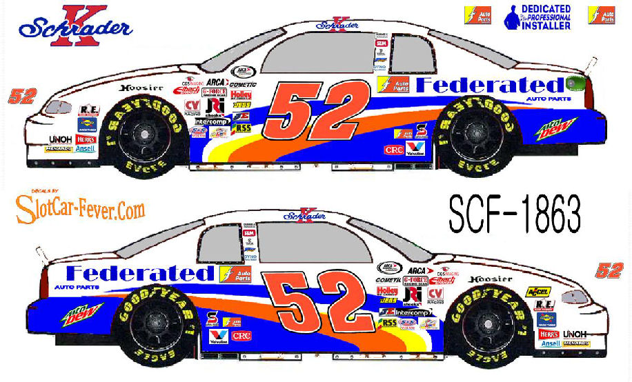 SCF1863-C #52 Ken Schrader ARCA Federated Auto Parts Chevy