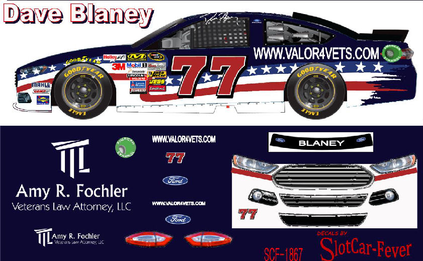 SCF1867 #77 Dave Blaney Fochler Veterans Law / Valor 4 Vets will be the sponsor at Pocono in June 2014.