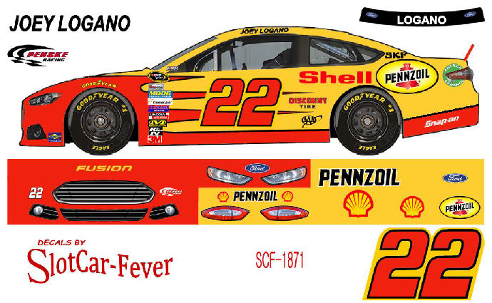 SCF1871-C #22 Joey Logano Shell Pennzoil 2014 Ford Fusion