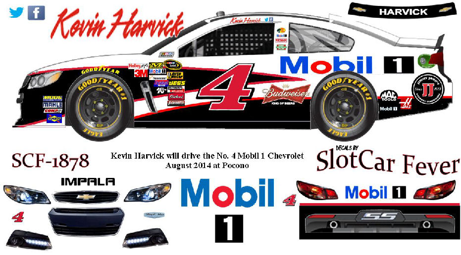 SCF1878 #4 Kevin Harvick NEW SPONSOR Mobil 1 2014 Chevy