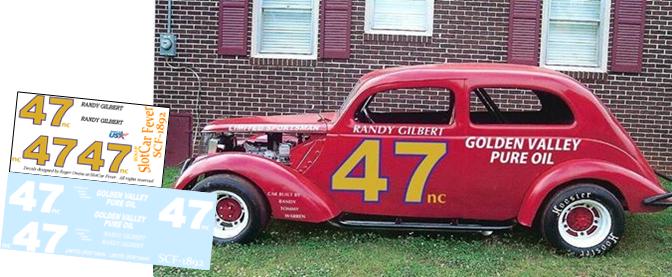 SCF1892 #47 Randy Gilbert 37 Ford Slant Back modified