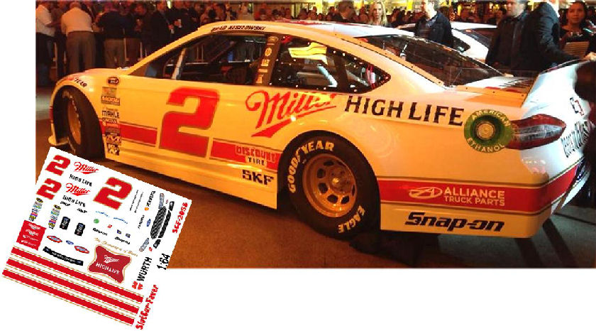 SCF2058 #2 Brad Keselowski 2015 Miller High Life Bobby Allison throwback Ford