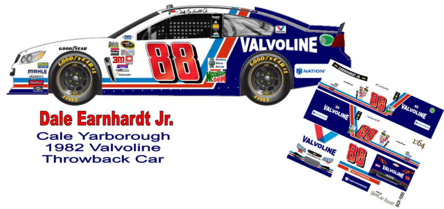 SCF2217 #88 Dale Earnhardt Jr Cale Yarborough 1982 Valvoline Throwback car