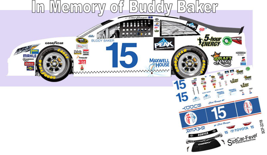 SCF2218 #15 Clint Bowyer Buddy Baker Throwback 2015 Camry