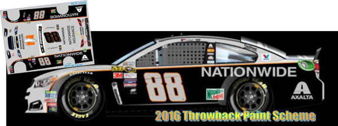 SCF2599 #88 Dale Earnhardt Jr 2016 Throwback Chevy