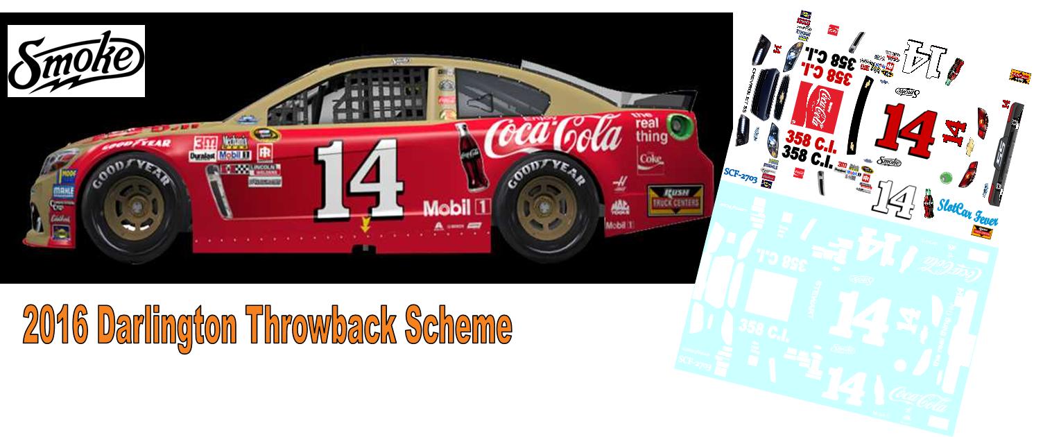 SCF2703-C #14 Tony Stewart 2016 Bobby Allison Darlington Throwback Scheme