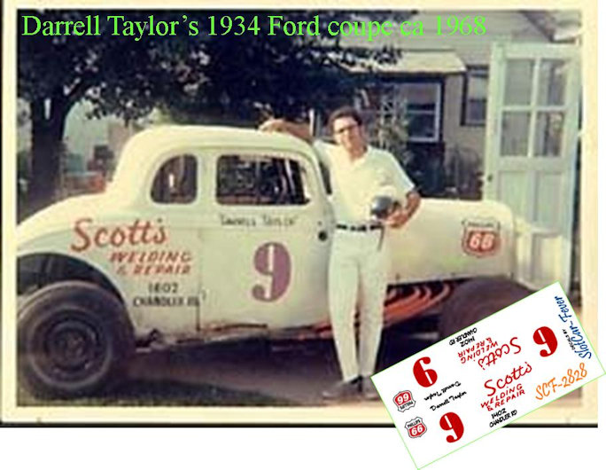 SCF2828 #9 Darrell Taylor 1934 Ford coupe ca 1968