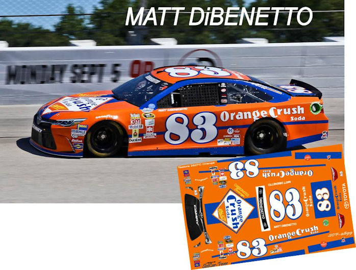 SCF2899-C #83 Matt DiBenetto Orange Crush retro look at  Darlington 2016.