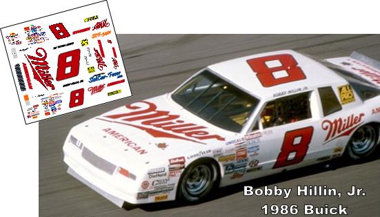 SCF3401 #8 Bobby Hillin, Jr. Miller American 1986 Buick