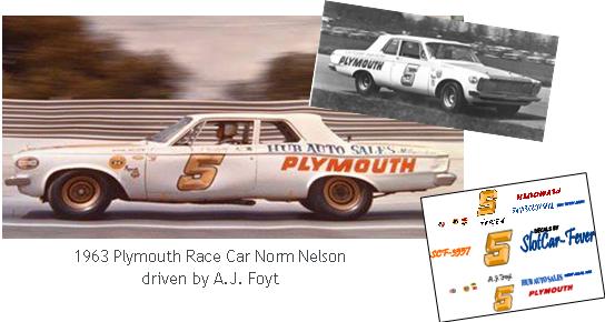 SCF3557 #5 A.J. Foyt Hub Auto Sales 63 Plymouth