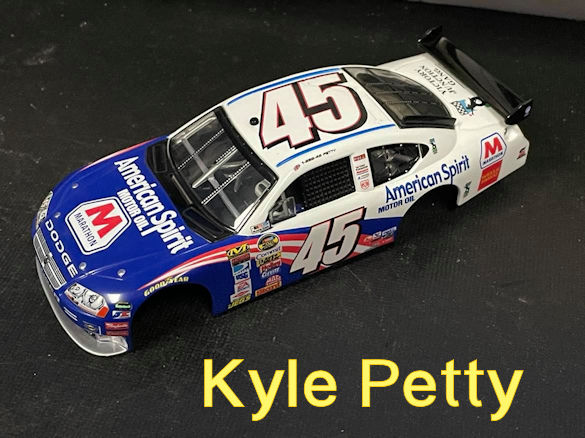 45KylePetty #45 Kyle Petty American Spirit Dodge Avenger slot car body 1:32 scale