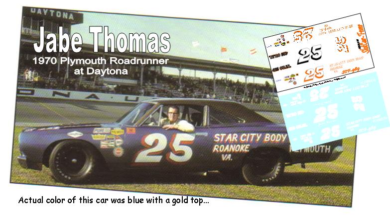 SCF_989 #25-C Jabe Thomas 1970 Plymouth Roadrunner at Daytona