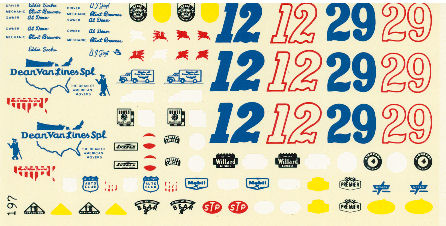 FCD_197 Decals to build '60s Indy Car driven by A.J. Foyt or Eddie Sachs