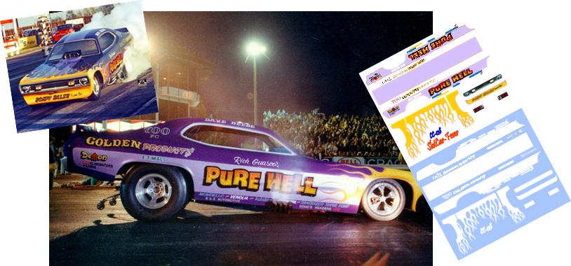 CC-128-C Rich Guasco Pure Hell Golden Products 1972 Dodge Demon Funny Car