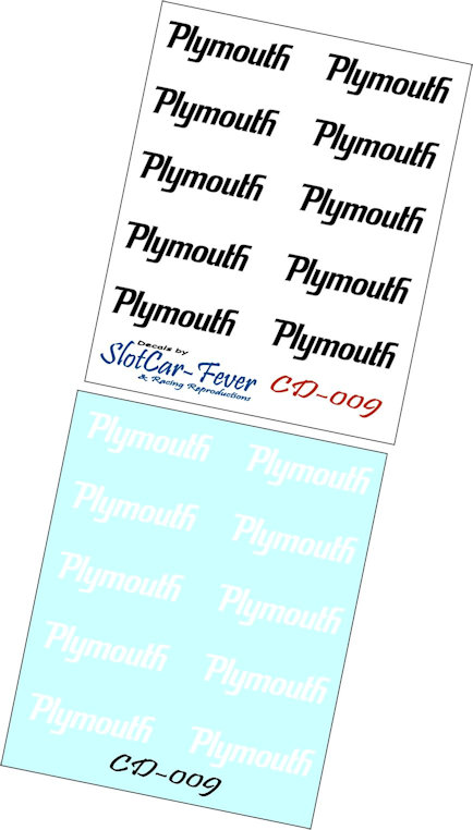 CD_009-C Plymouth rear quarter decals (10 Pair)