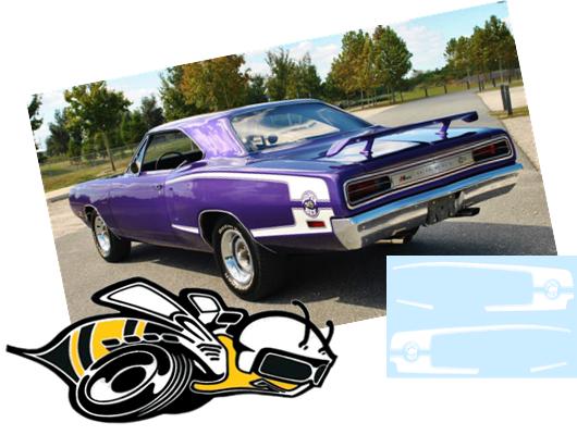 CD_019-C Dodge Super Bee stripes WHITE