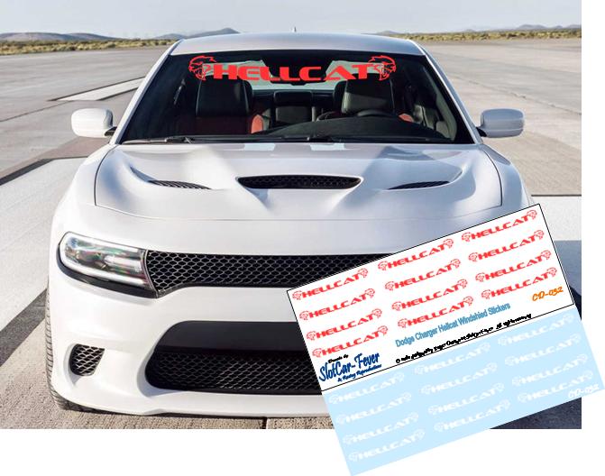 CD_032-C Dodge Charger Hellcat Windshield Stickers RED & WHITE