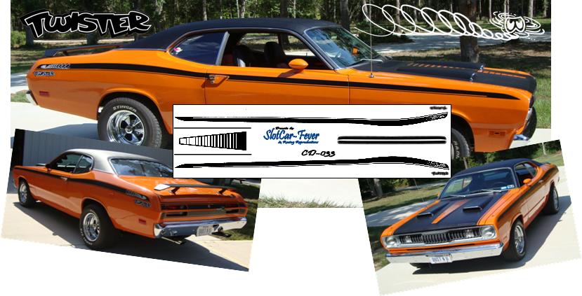 CD_033-C Plymouth Duster Twister stripes (BLACK ONLY)