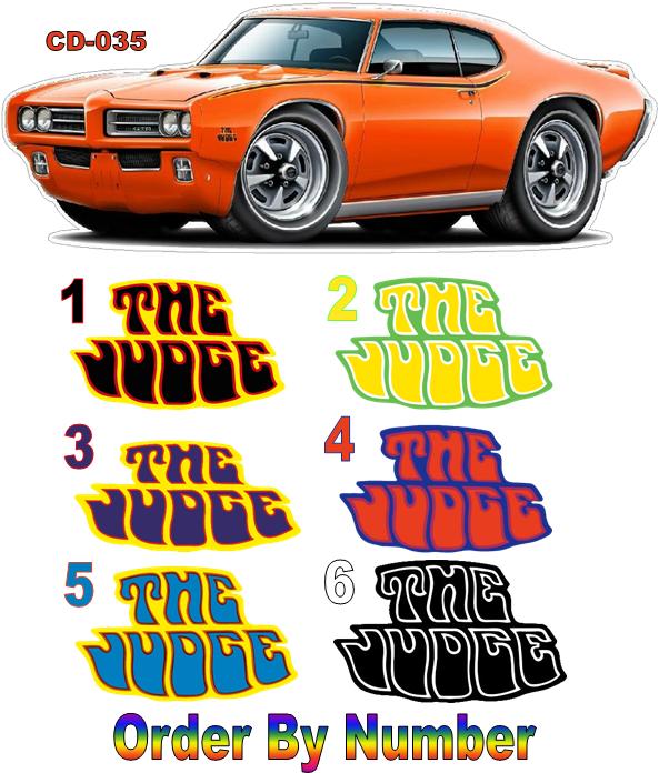 CD_035-C Pontiac GTO 'The Judge' Stickers (includes 8 stickers for 4 cars)