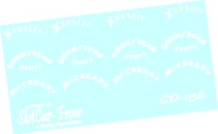 CD_036-C Goodyear, Hoosier and McCreary tire stickers White only
