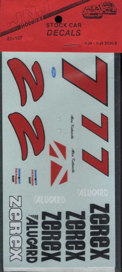JNJ_87-127 #7 Alan Kulwicki Zerex Ford Thunderbird 1:24/25 scale