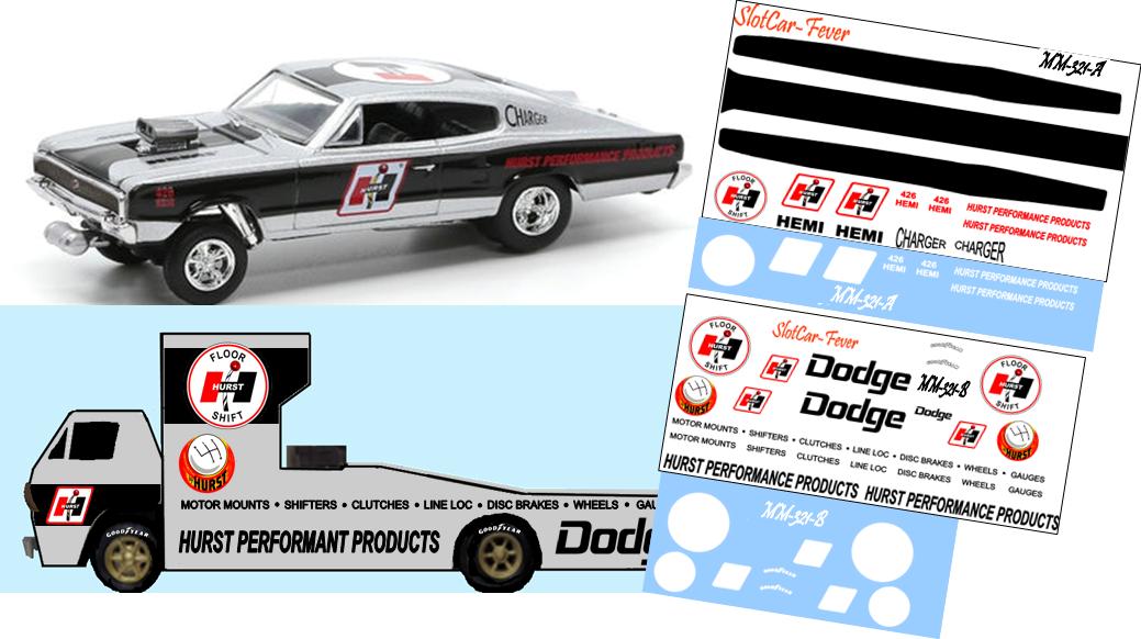 MM-321-C 1966 Hurst Dodge Charger + bonus hauler decal