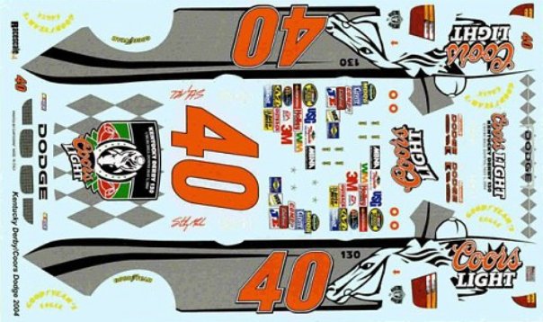 RAC_40 Derby 2004 Sterling Marlin #40 Kentucky Derby-Coors Light (1:24)