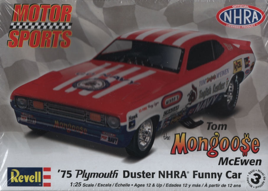 REV_85-4289 Tom Mongoose McEwen '75 Plymouth Duster NHRA Funny Car (1:25)