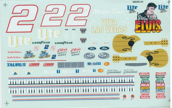 RW_2Elvis #2 Rusty Wallace Elvis Millet Lite Ford Taurus (1:24)